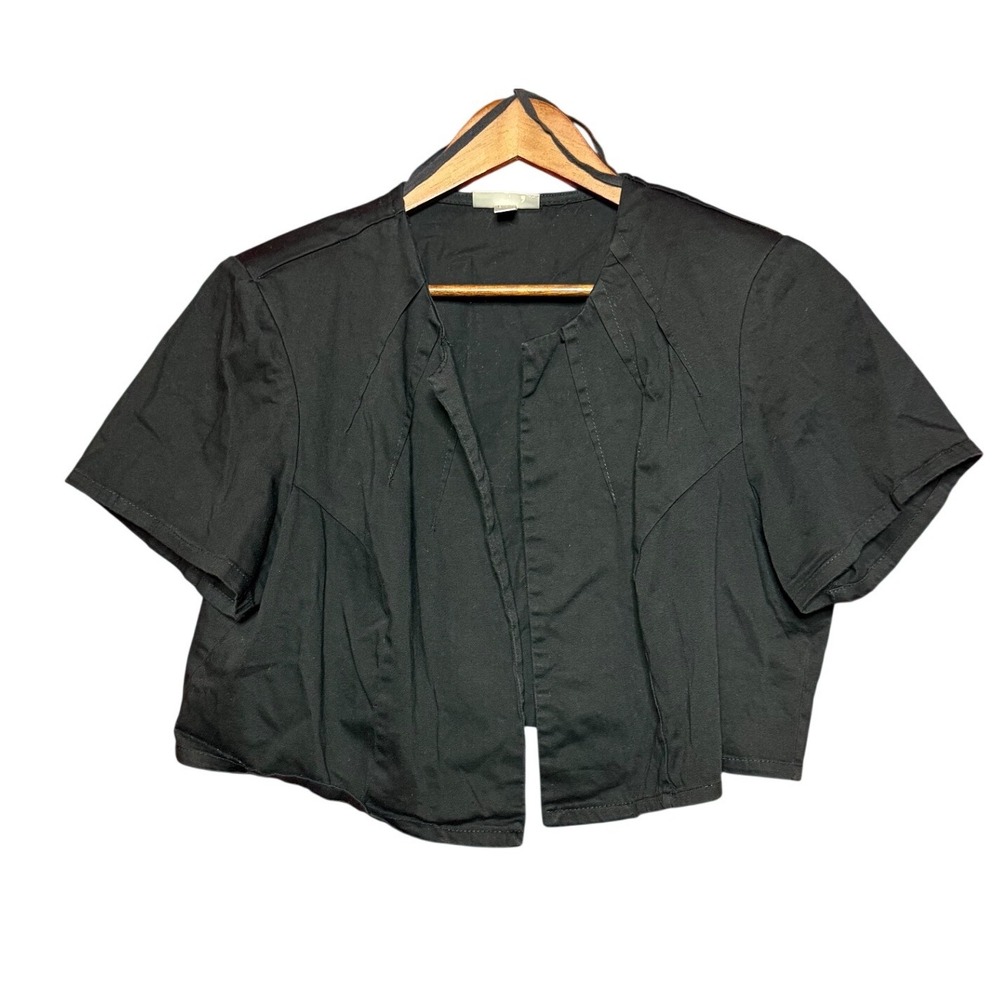 Dressbarn Shrug Bolero Jacket Women 18/20 Black Excellent Short Sleeve Cropped